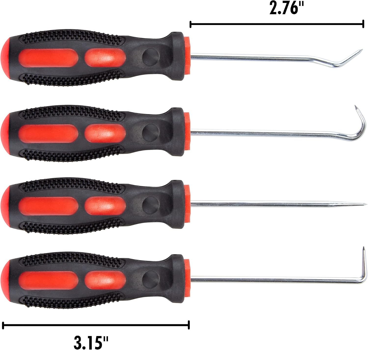 Alloy Steel 4 Piece Pick and Hook Set for Efficient Auto and Home Repairs