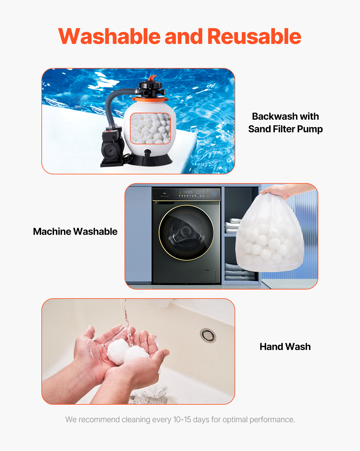 VEVOR Pool Filter Balls for Sand Filter Pump 3.5 lbs Reusable for Swimming Pool