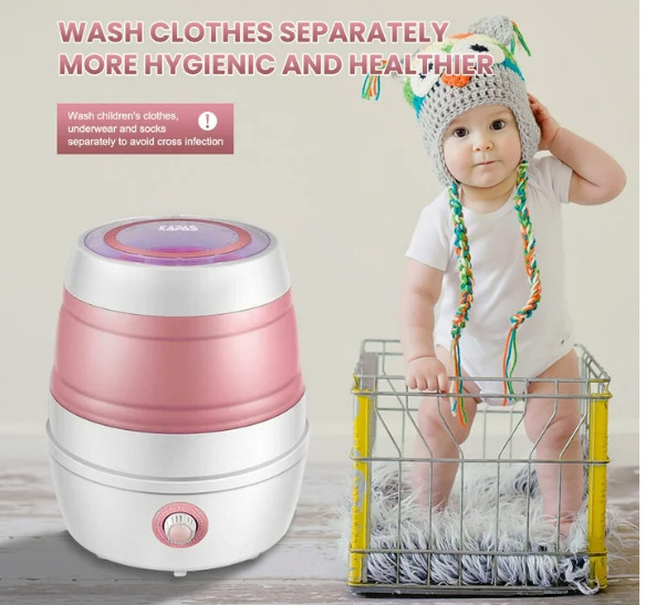 Foldable Mini Washing Machine, (5.7 lb/2.6kg Capacity) Portable Compact “KAPAS”