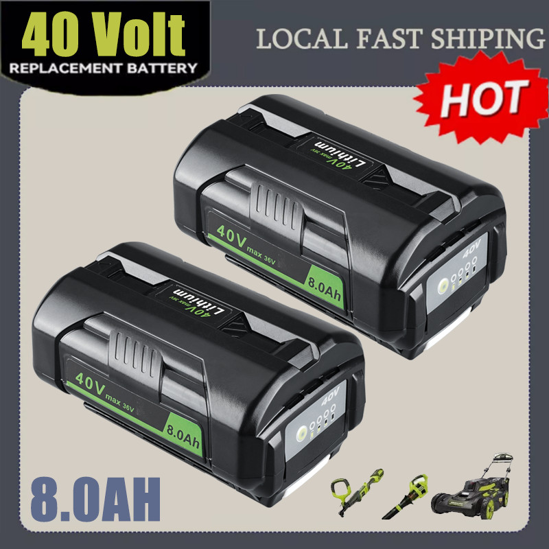 2PCS 8.0Ah 40V Battery For Ryobi 40Volt 8Ah High Capacity Lithium OP4050 OP40602