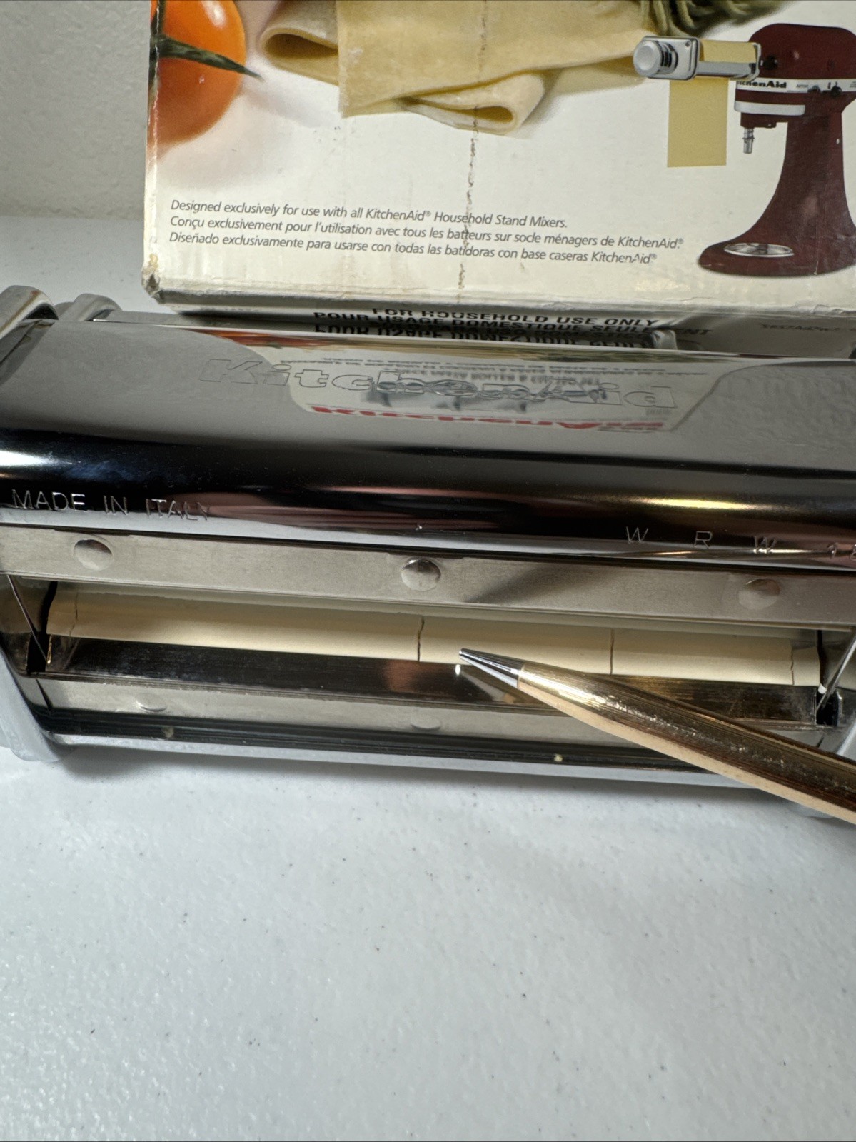 Kitchen Aid 3 Piece Pasta Roller & Cutter Made in Italy Read Description