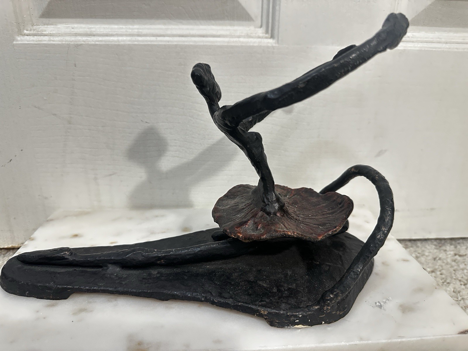 Heavy Black Cast Iron Ballerina Wine Bottle Holder 10” X 7” 3.5lbs