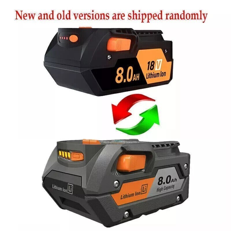 2 PACK For Ridgid 18V R840085 8.0Ah Lithium-ion Battery Rigid 18Volt R840087