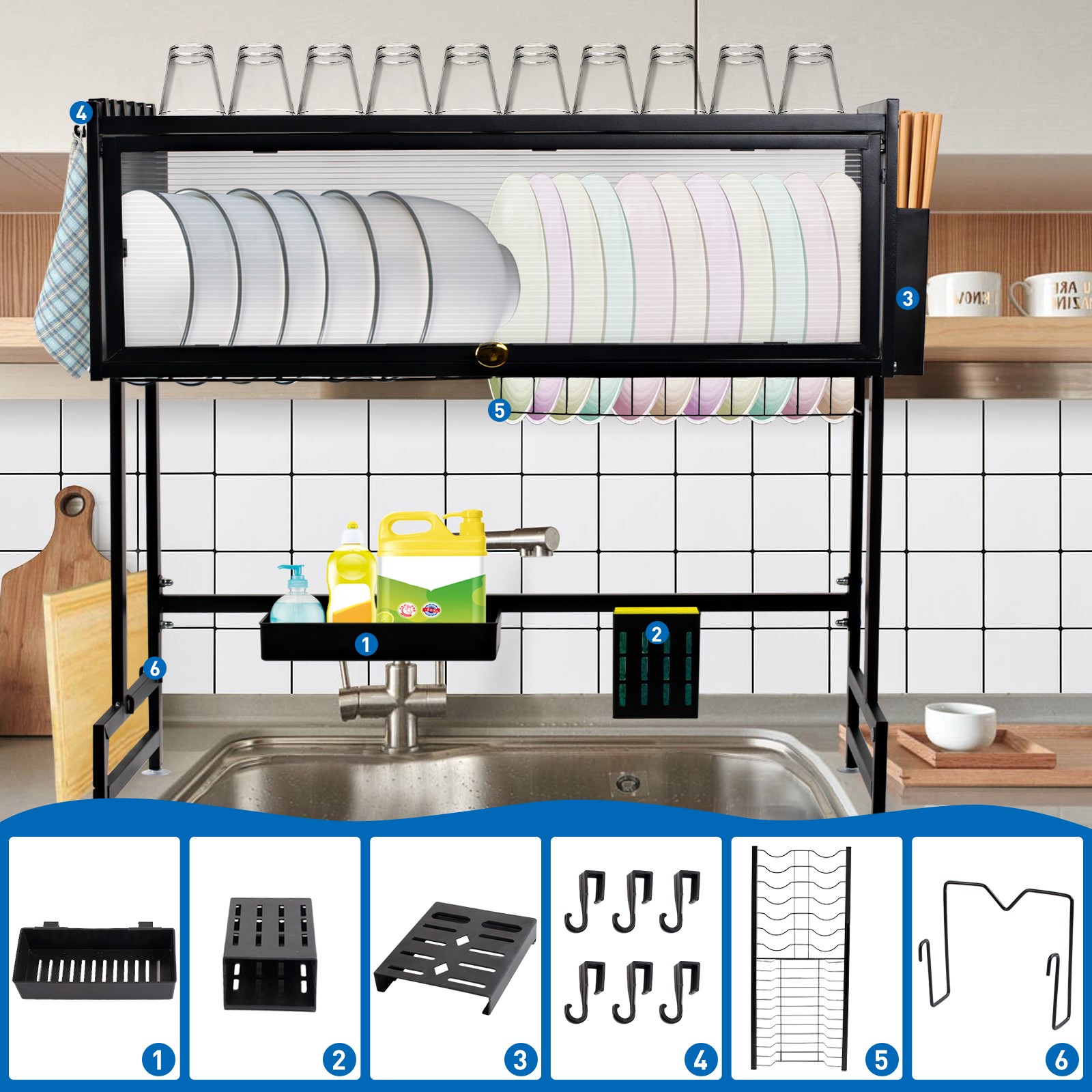 Dish Drying Rack Large Over The Sink Dish Drainer Drying Rack Kitchen Organizers