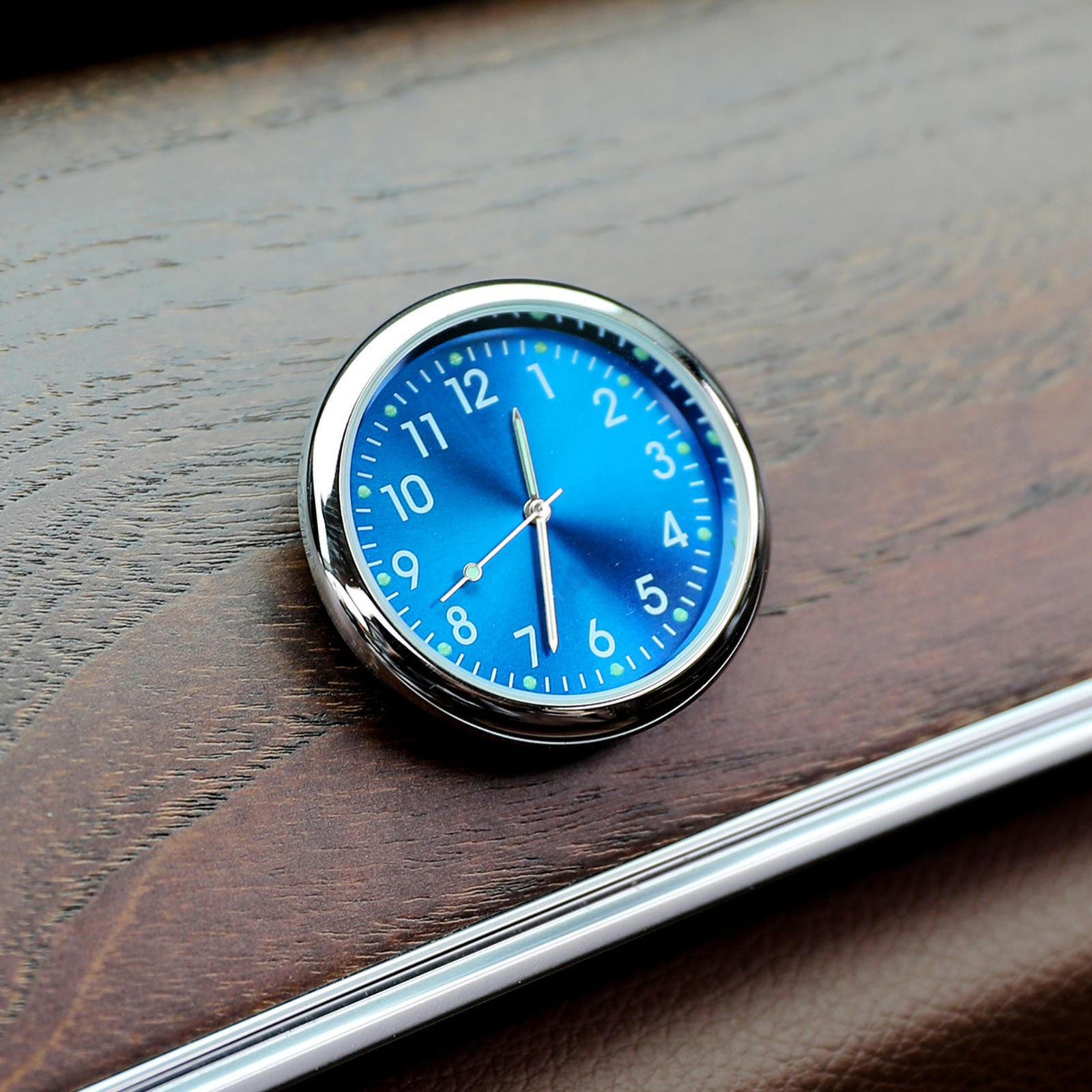 Car Dashboard Clock Mini Tiny Analog Clock Watch for Vehicle Stick On Clock USA