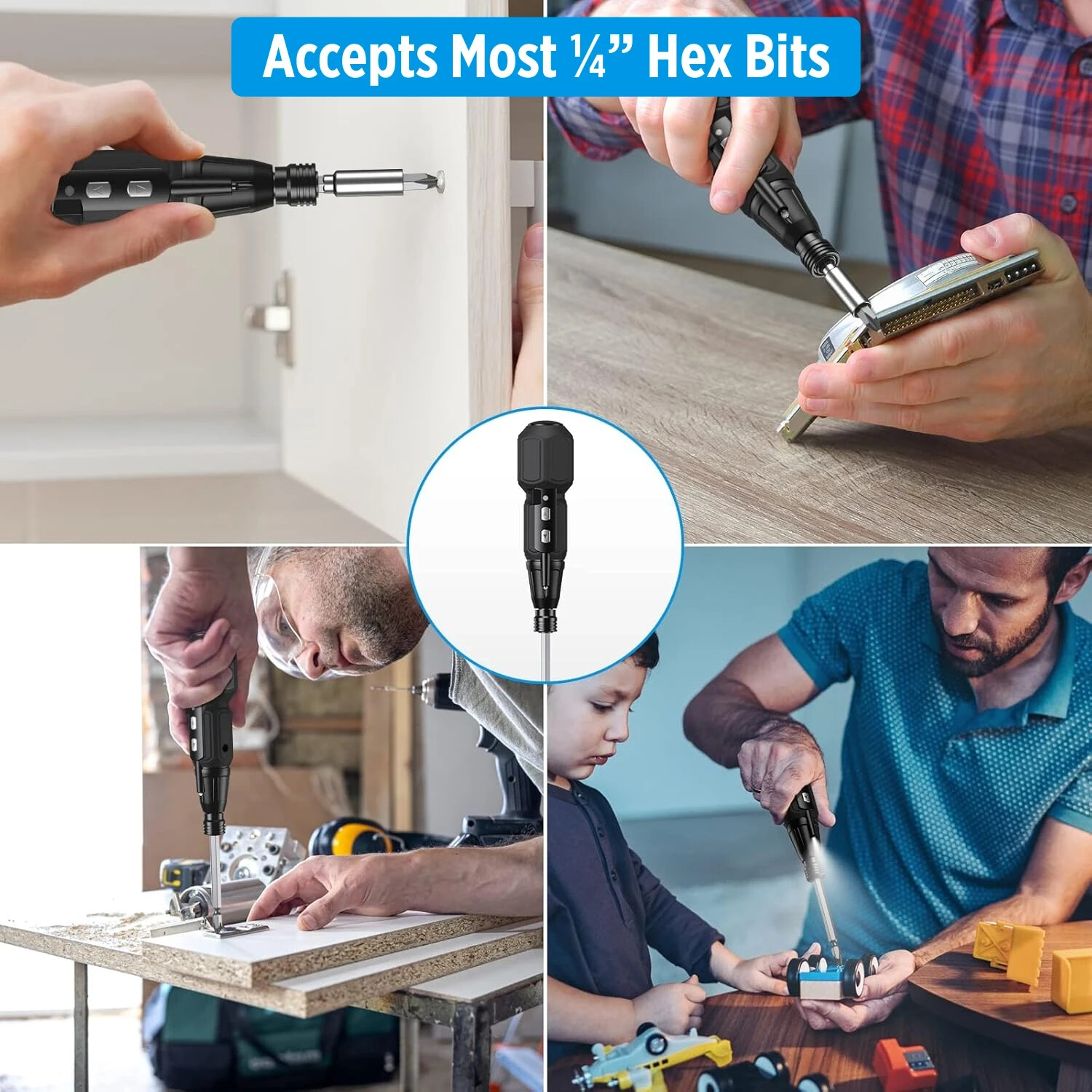 Electric Screwdriver Cordless, Rechargeable Power Screwdrivers Black – NEW!