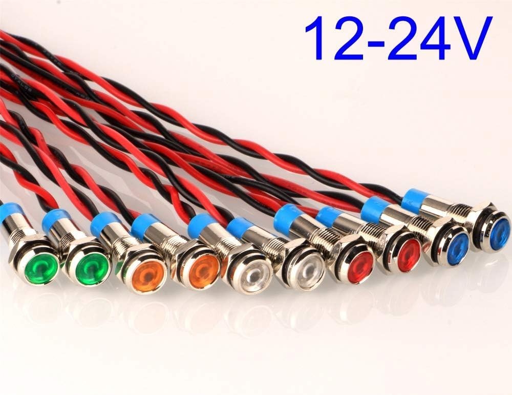 Led Metal Indicator Light 6MM Small 12V Waterproof Signal Lamp 24 Volt Dash Ligh