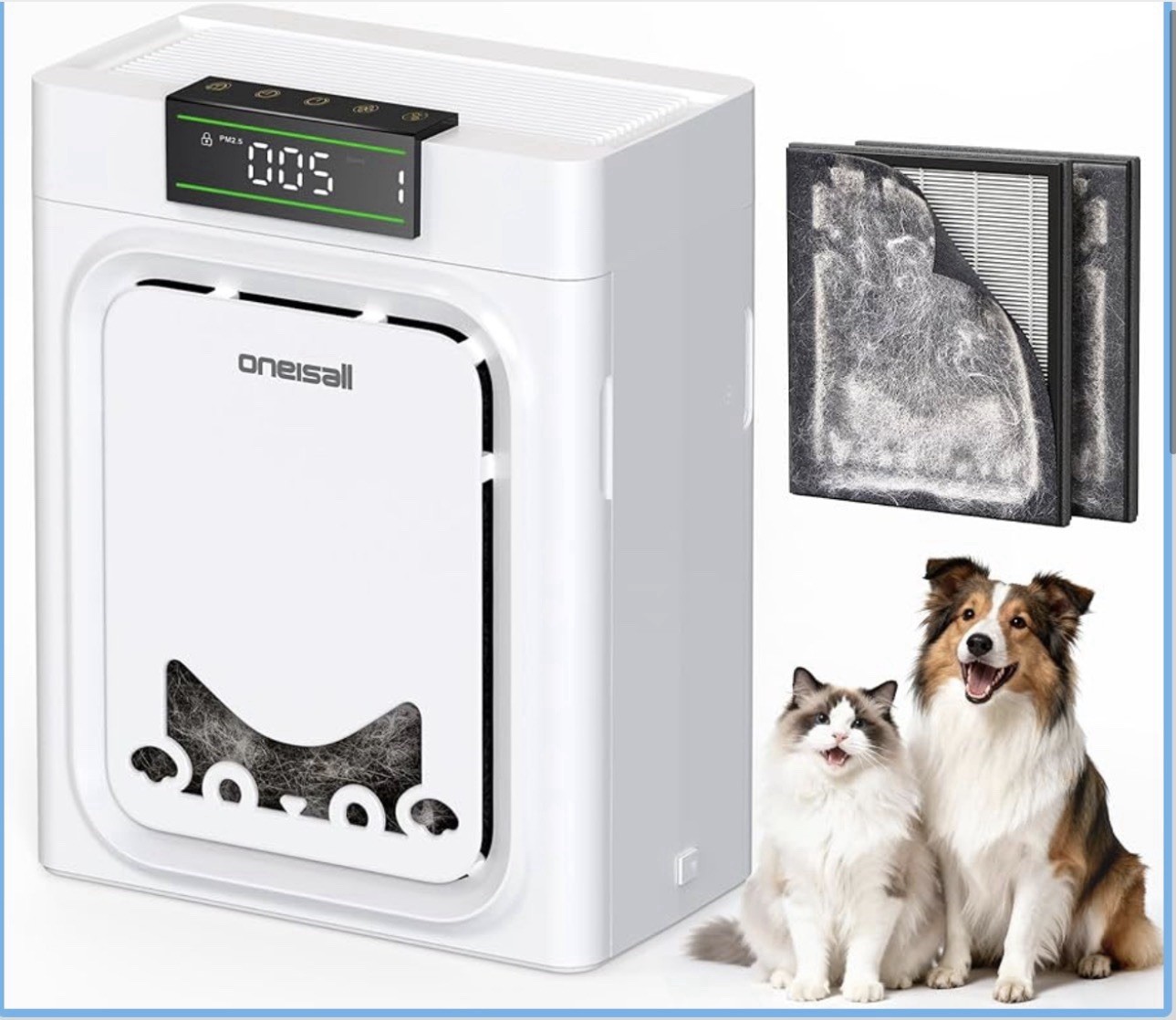 Air Purifiers for Home Pets with Double-Sided HEPA Washable Filters,Large Roo…