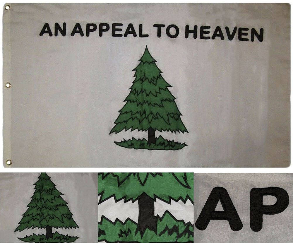 3×5 Embroidered An Appeal To Heaven Double Sided 210D Nylon Flag 3’x5′ (B4L)