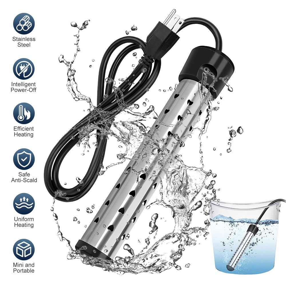 2000W Immersion Electric Heater Portable Water Heater Fast Heating for Buckets