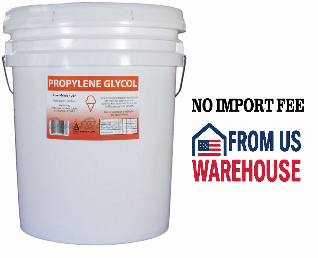 Duda Energy Inhibited Propylene Glycol 5 Gallon Food Grade USP Antifreeze