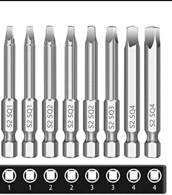 10 PCS Screwdriver Bit Set, Robertson Square Allen Wrench Drill Bits