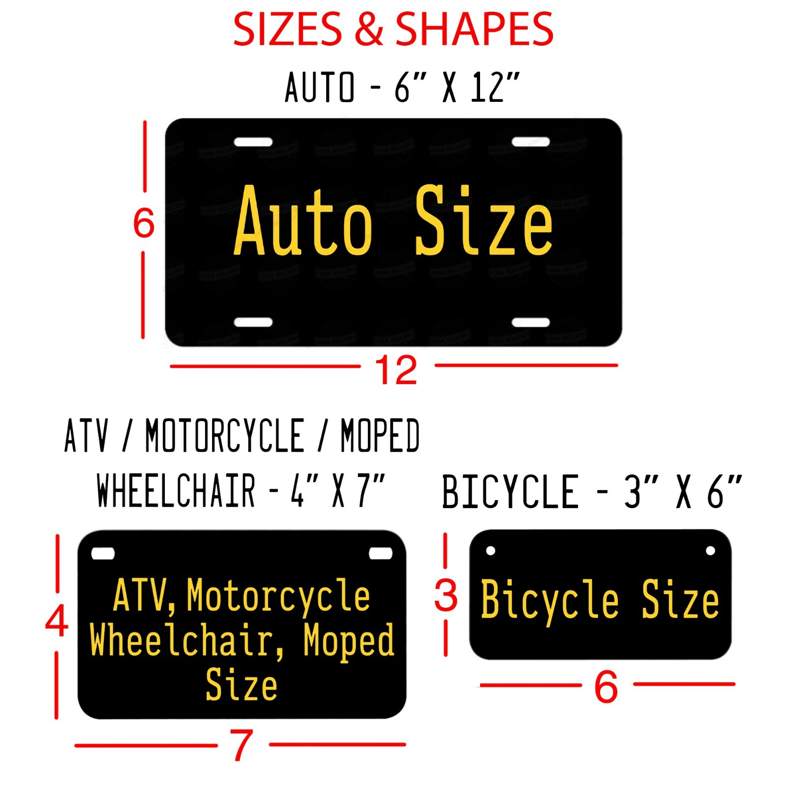 Personalized Custom License Plate Tag for Any State Wall Auto Car Bicycle ATV