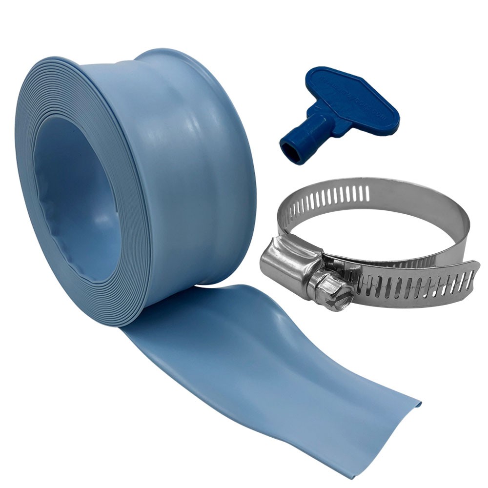 Puri Tech Durable Pool Backwash Hose, Includes Clamp and Key 1.5 in x 25 ft
