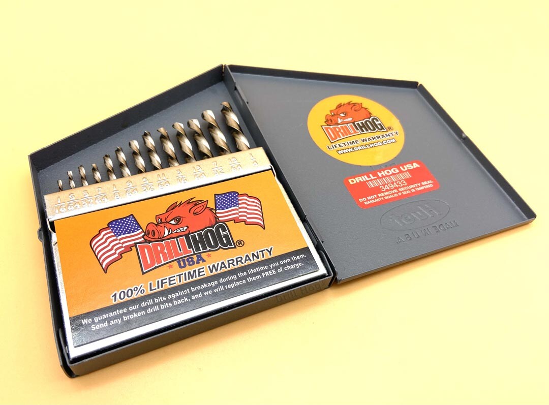Drill Hog® Niobium Left Hand Drill Bit Set Screw Extractor Lifetime Warranty