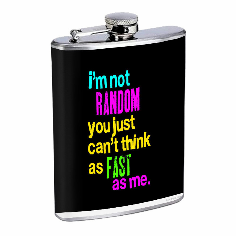 Not Random Think Fast Em1 Flask 8oz Stainless Steel Hip Drinking Whiskey