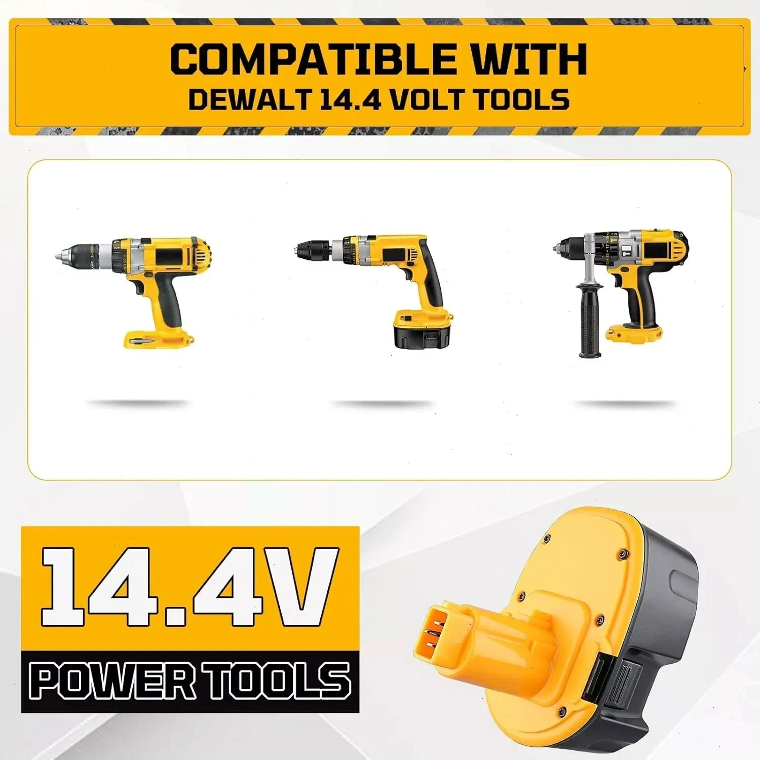 2Pack 14.4 Volt Replacement For DEWALT DC9091 14.4V Battery DW9091 DW9094 DE9091