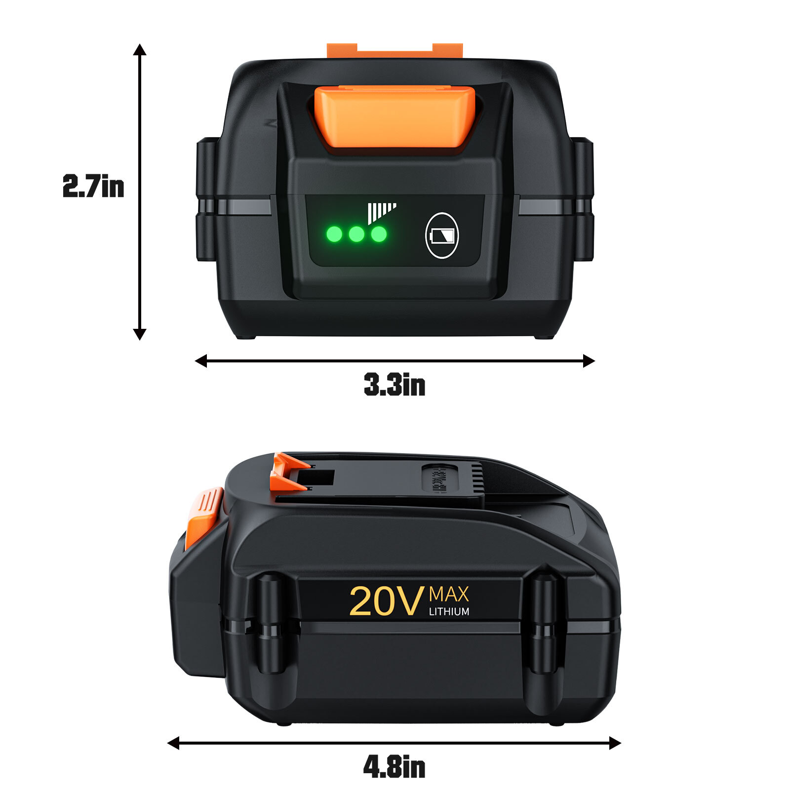 8.0Ah For WORX 20V MAX Extend Lithium Battery WA3520 WA3525 WA3575/Charger 3.0Ah