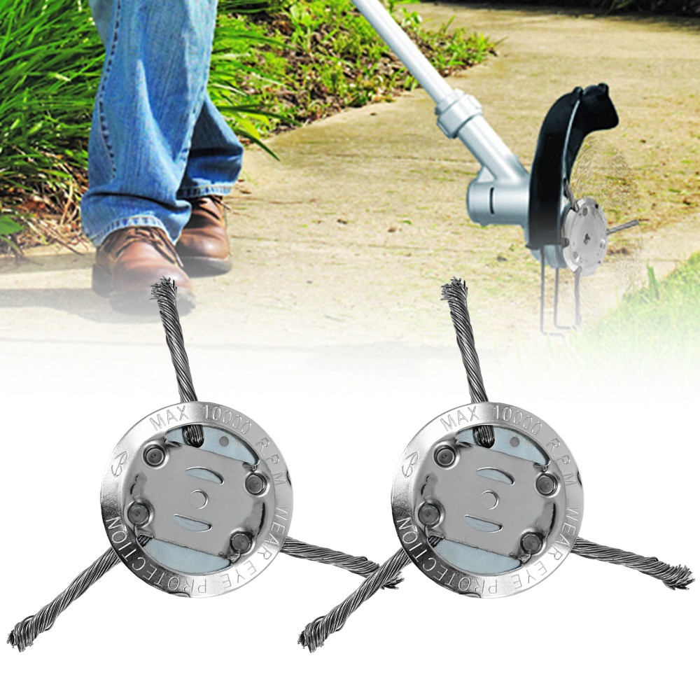 2Set Lawn Mower Steel Wire Grass Trimmer Head Brush Cutter Weed Eater Trimmer