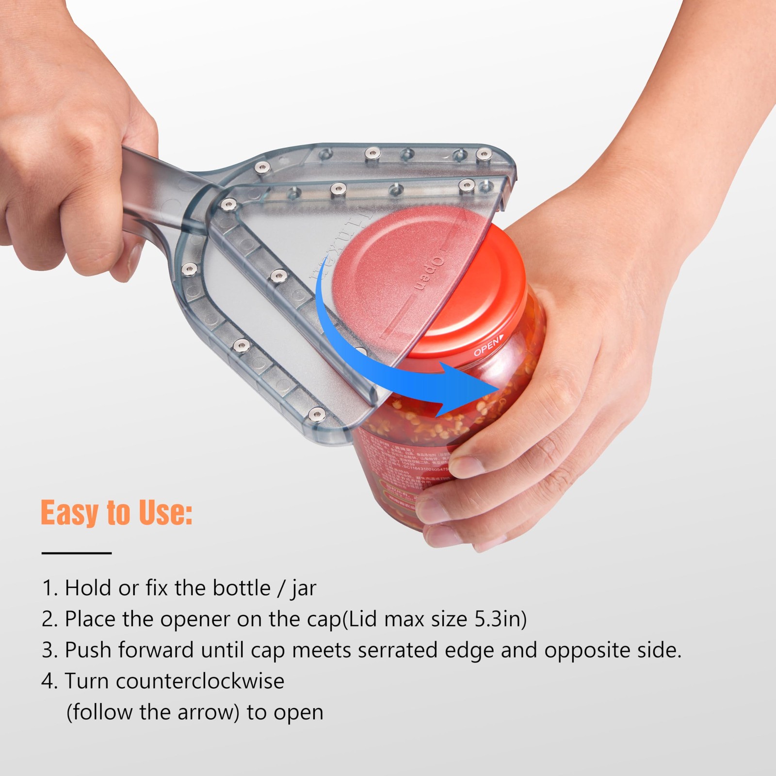 Uinxan Jar Opener for Weak Hands & Seniors with Arthritis – small, Blue