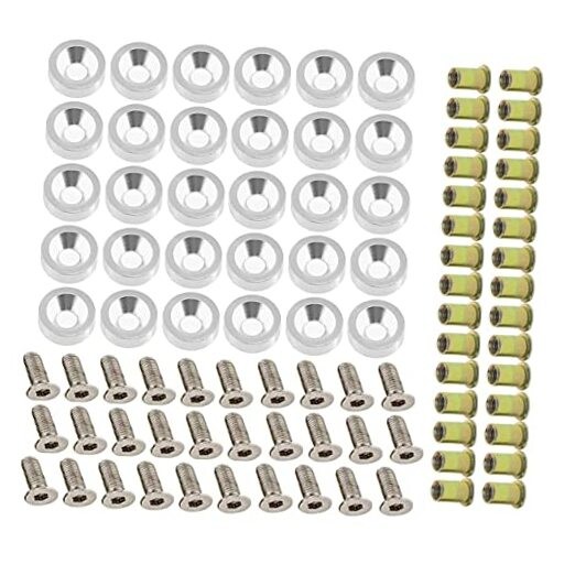 30 PCS CNC Billet Aluminum Washers Stainless Steel Bolts Carbon Steel Silver