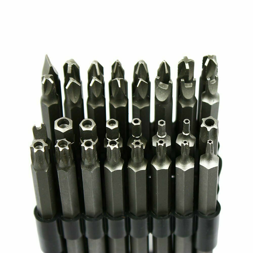 32PC Extra Long 6″ Security Bit Tamperproof Set Hex Torx Star Pozi Tri-Wing