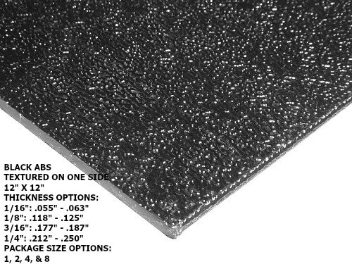ABS Styrene Plastic Sheet – 1.5mm thick – Black – 200mm x 250mm – Flat Plate