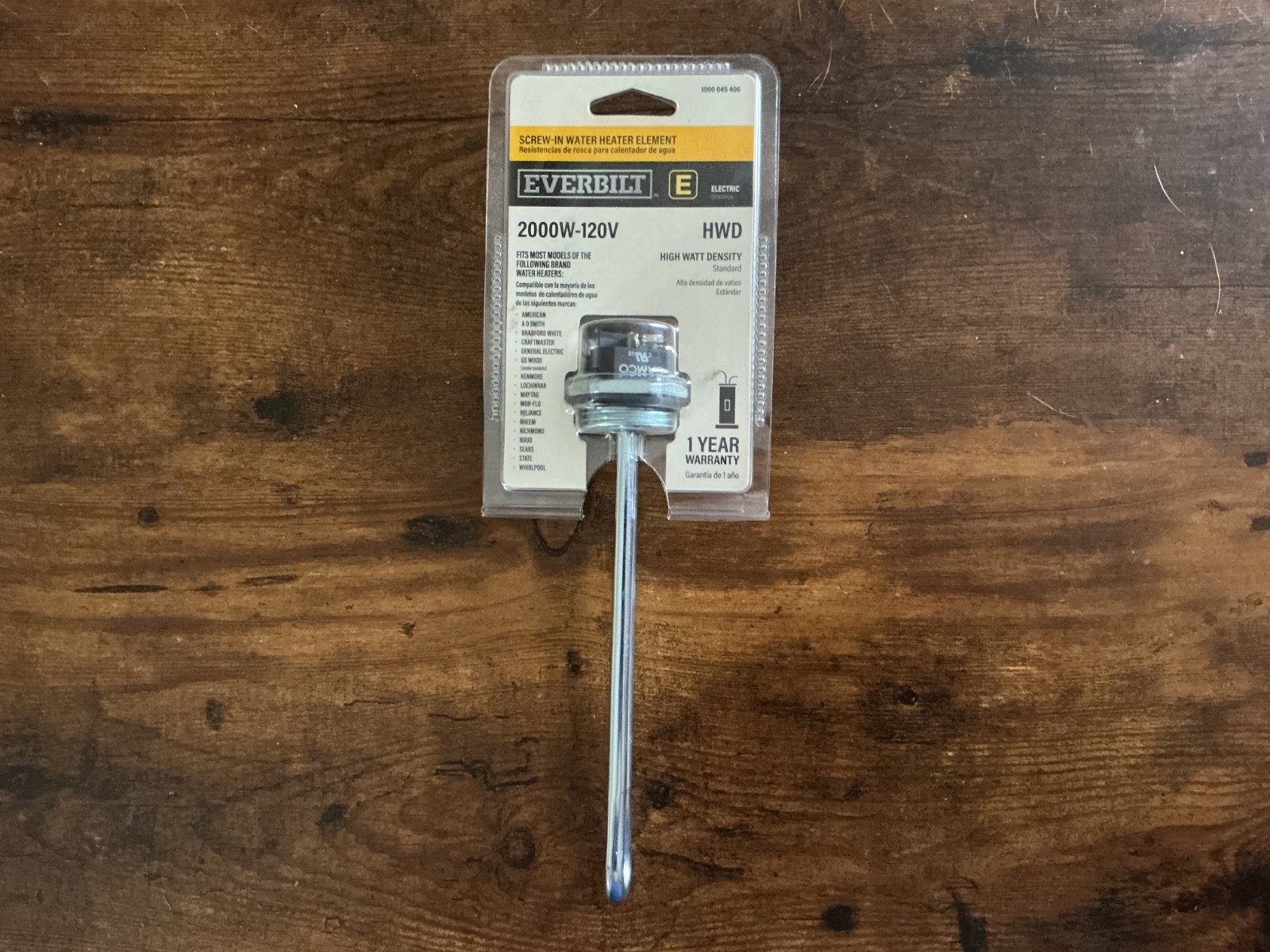 Everbilt 2000W 120V Screw-In Water Heater Element HWD 1000045406 15008