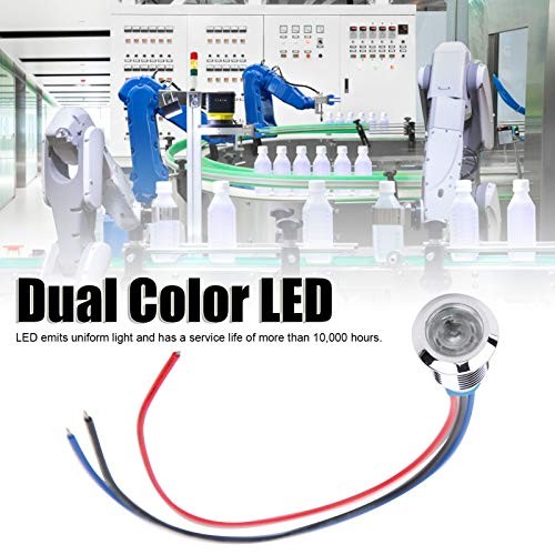 4 Sets LED Indicator Light 10mm Common Cathod Round LEDs Pre‑Wired Dual Color
