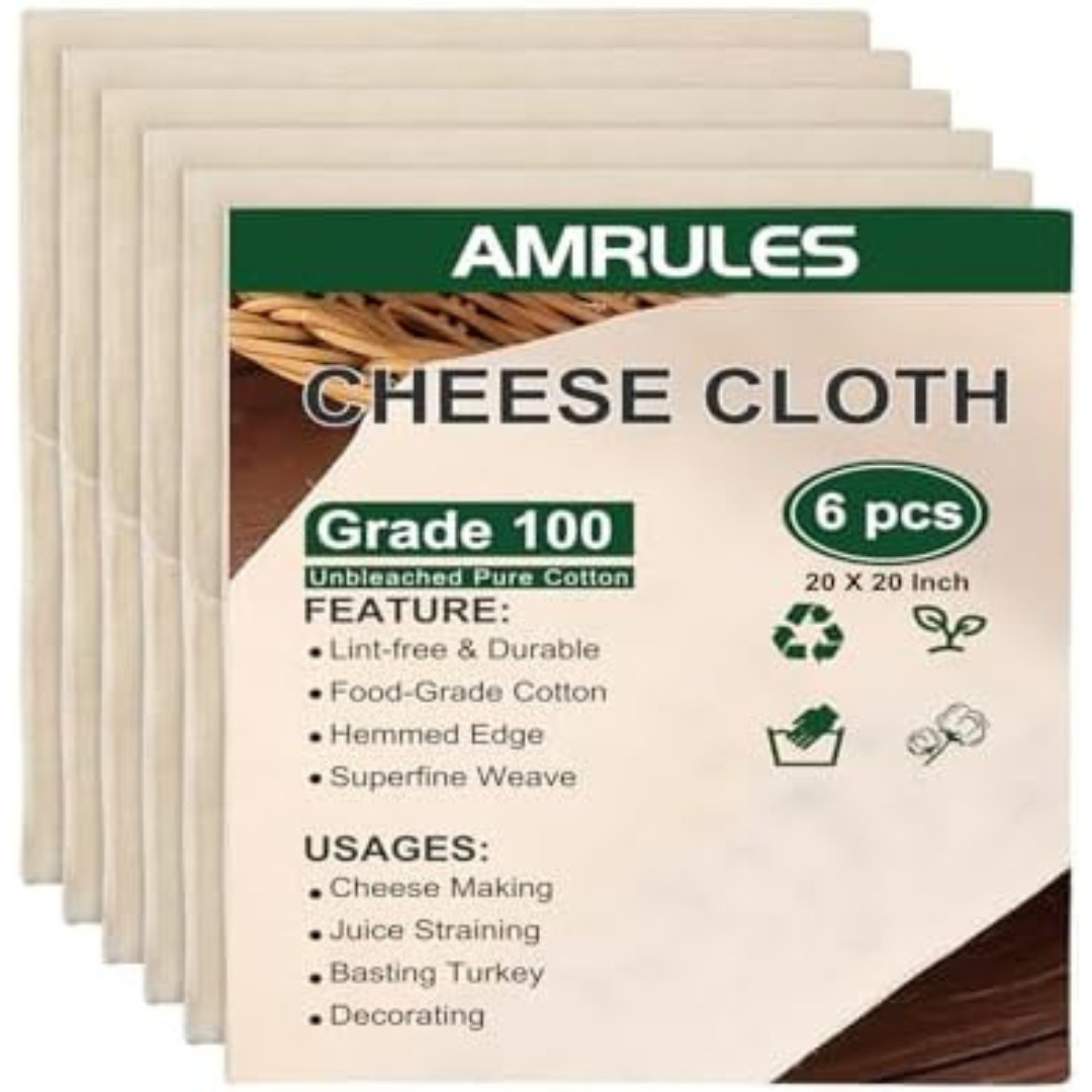 Cheese Cloths for Straining, 6PCS 20X20 Inch Grade 100 Cheese Cloth, Reusable Wa