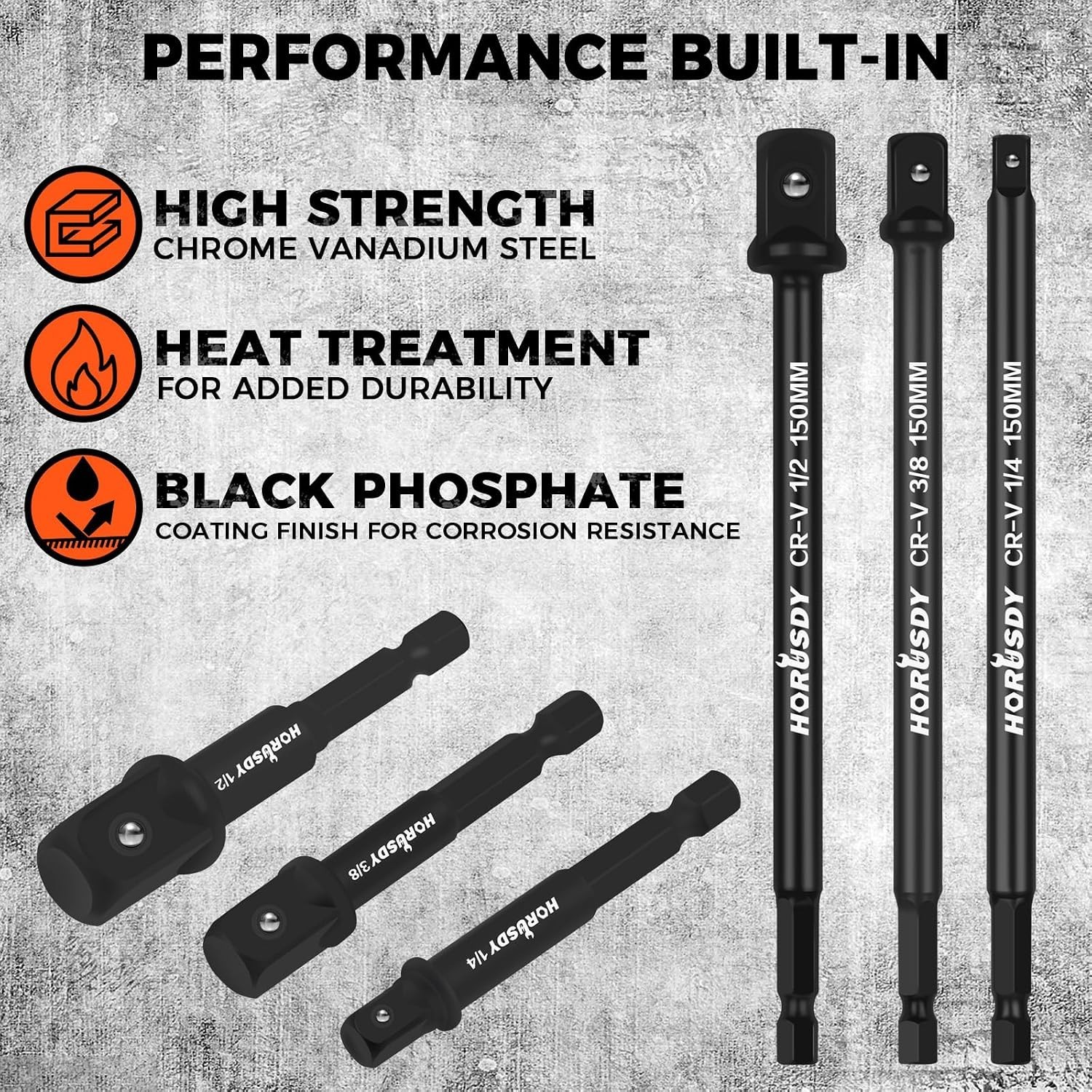 8PCS Impact Socket Adapter Set, Hex Shank Adapters for Drill and Wrench Use