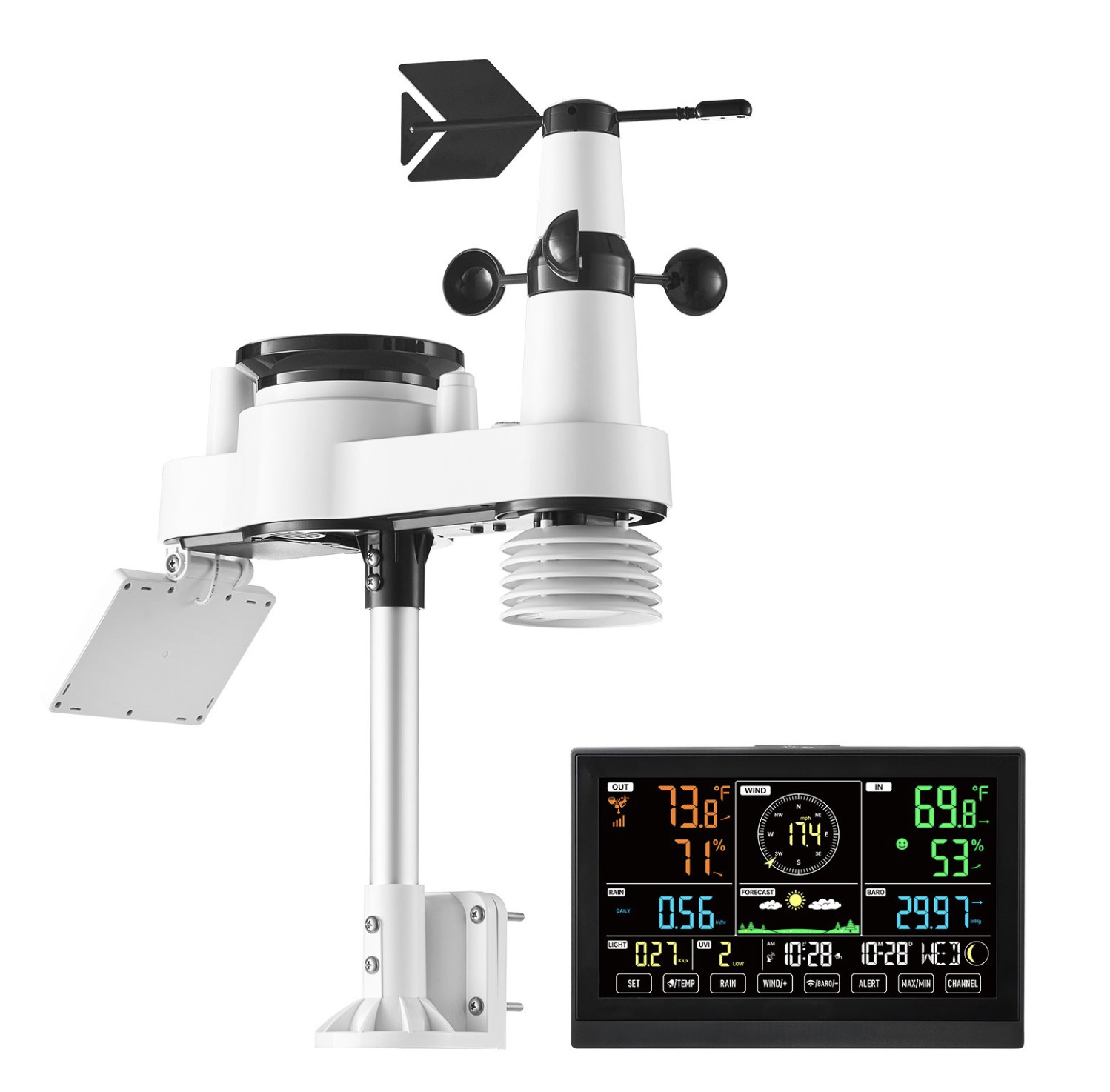 7-in-1 Wireless Weather Station 7.5” Display and In-Outdoor Sensor by Uimoso ~~