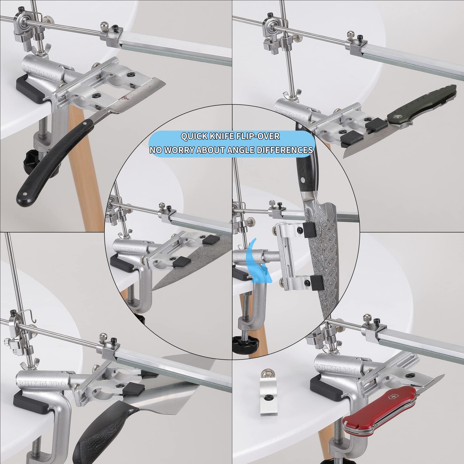 Knife Sharpening System, RX-009 Precision Knife Sharpener, 360° Flip Rotation…