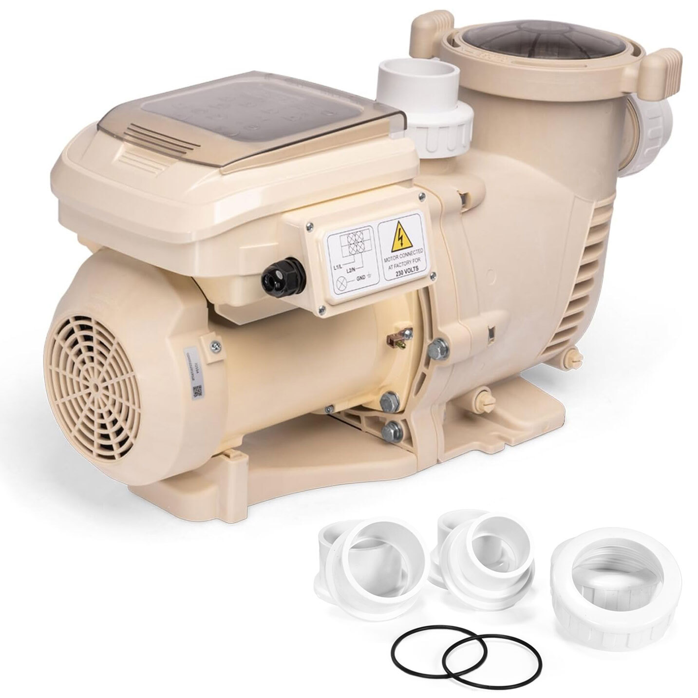 XtremepowerUS 3HP Swimming Pool Pump Variable Speed Inground Pool 1.5/2″ Adapter