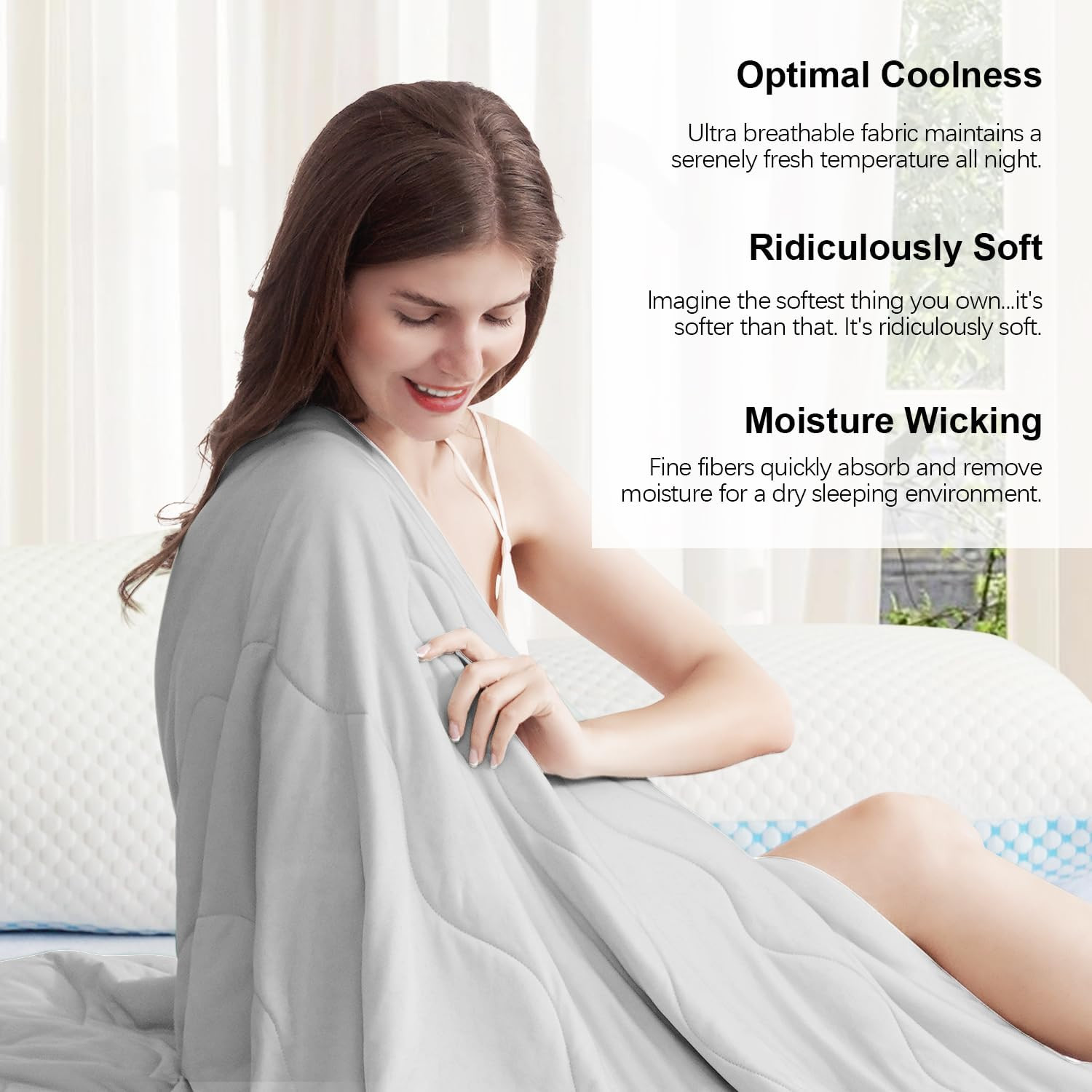 Cooling Comforter Queen, 2026 Cloud-Chill TECH | Q-MAX 0.45+, Double-Sided Cool