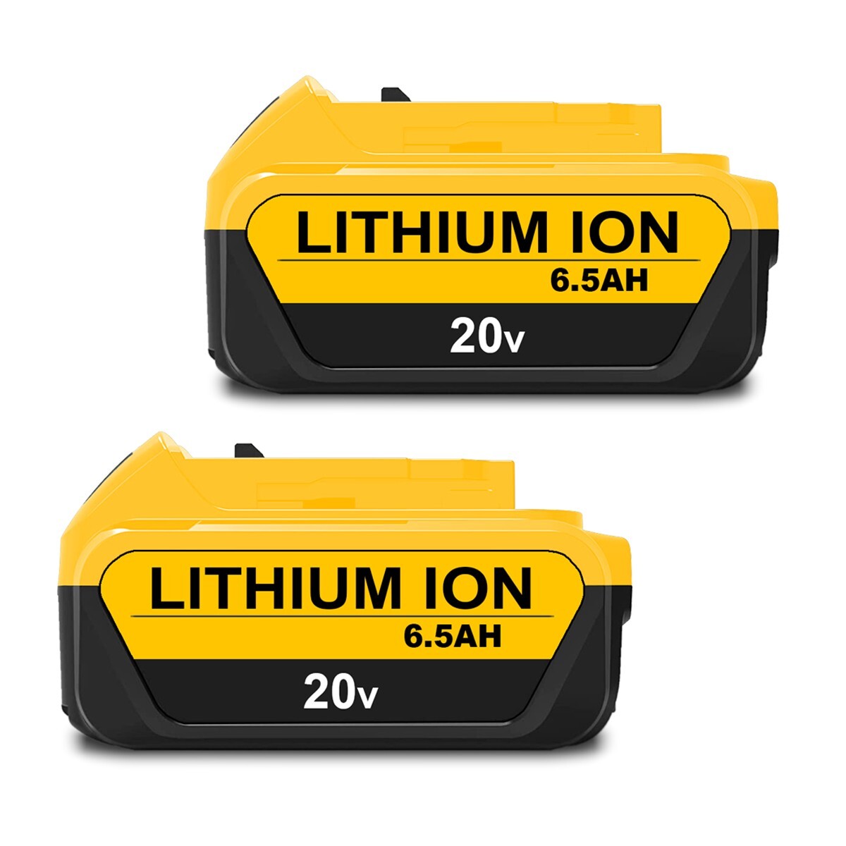 2 PACK NEW 20V 6.5Ah Battery for Dewalt 20V 6.0Ah Lithium Ion Battery DCB206