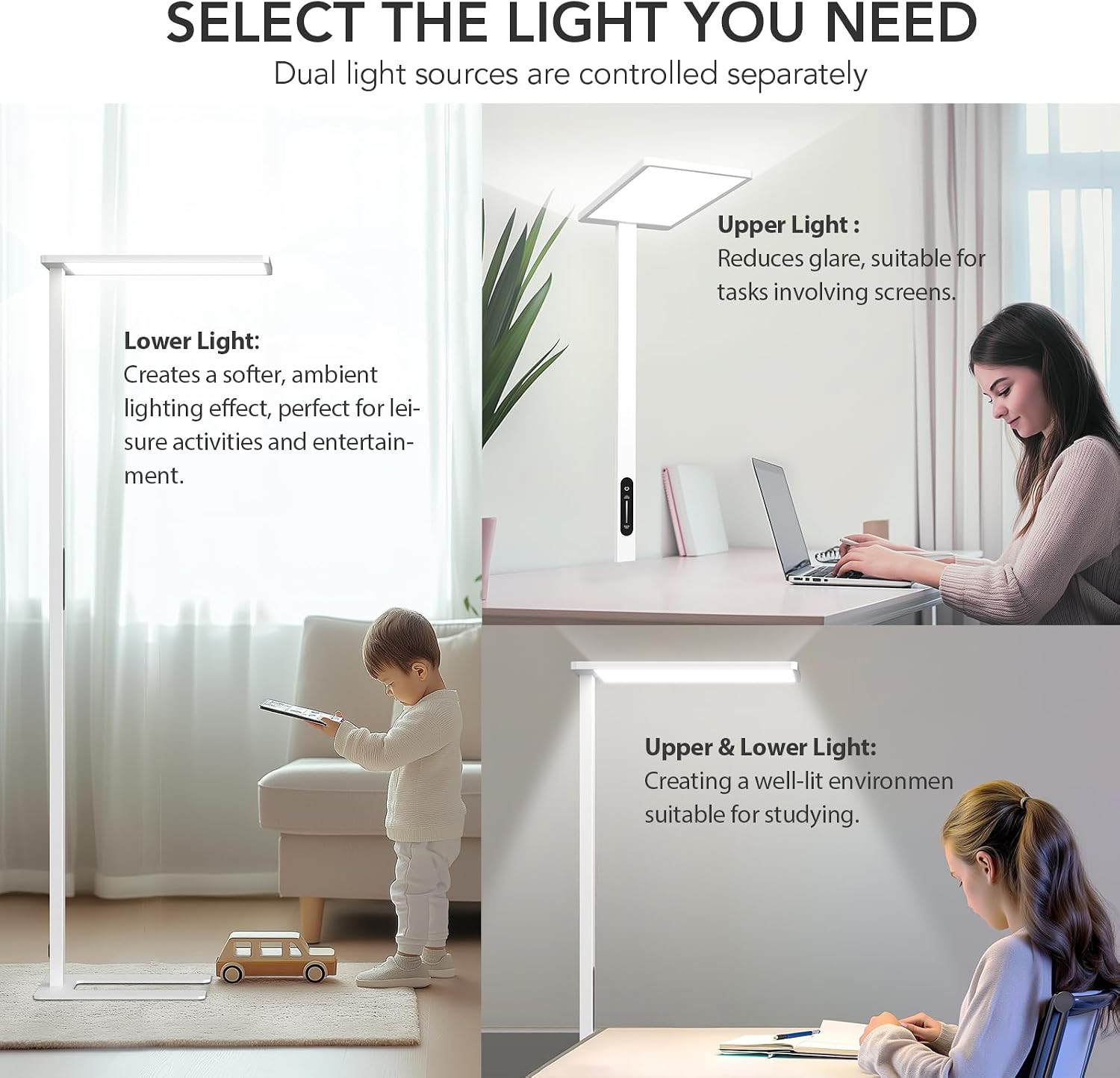 Super Bright 120W LED Floor Lamp – Dimmable 10000LM Eye-Care Light