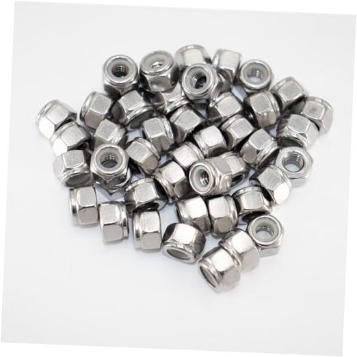 1/4″-20 Nylon Insert Hex Lock Nuts 50 Pack 304 Stainless Steel 1/4″-20 (50 pcs)