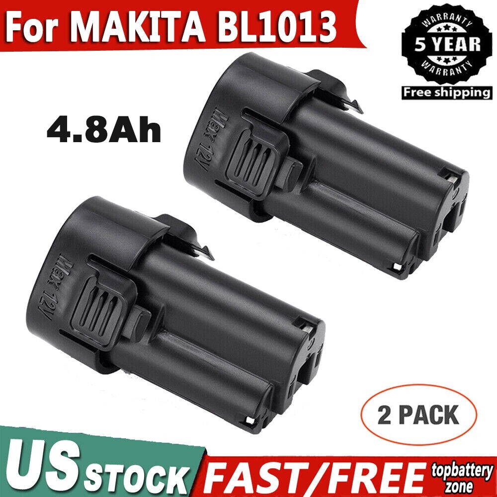 2PCS For Makitas 10.8V 12V 12 Volt Max Lithium-Ion BL1013 BL1014 4.8 Ah Battery