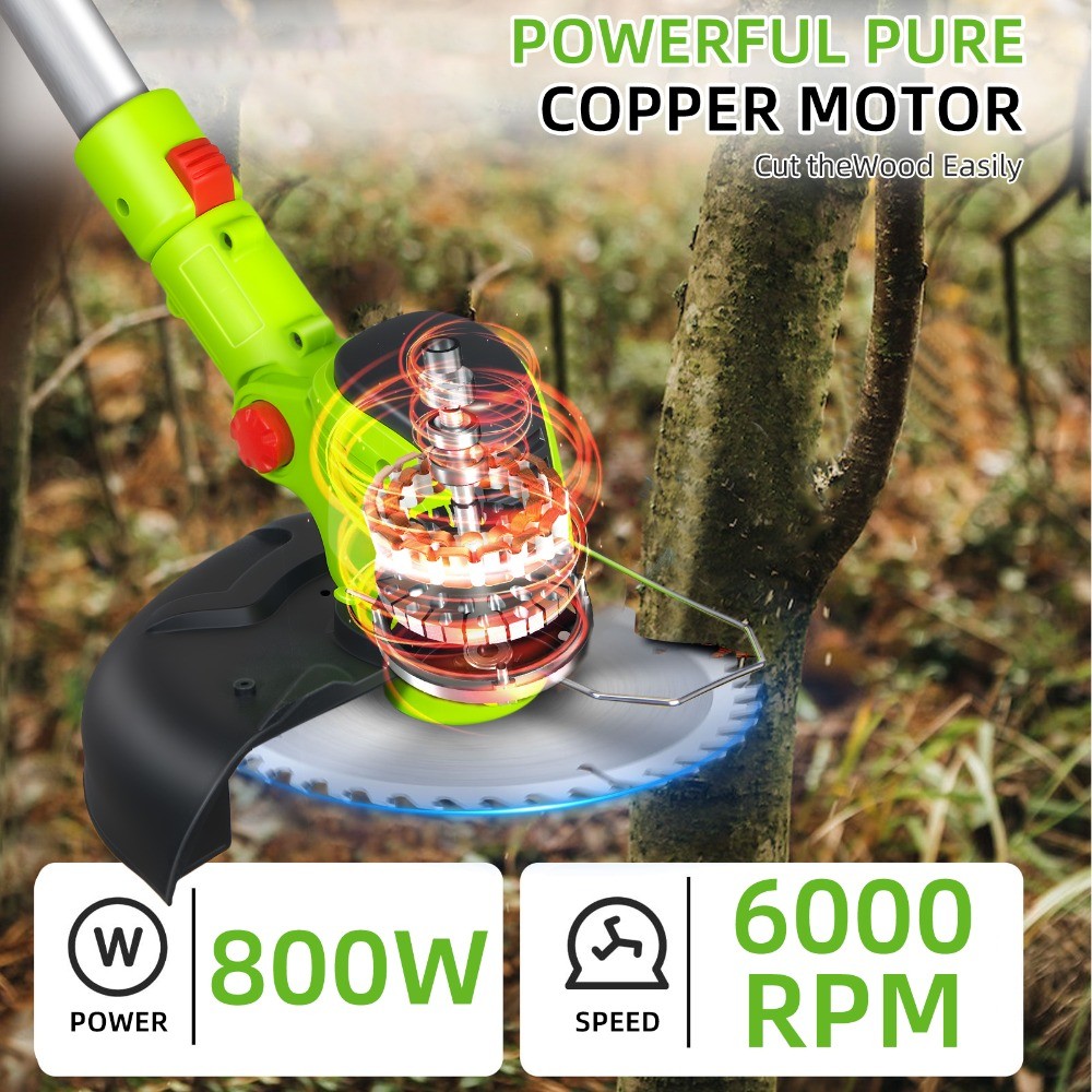 3-in-1 21V Cordless Lawn Mower Trimmer & Edger Yard Weeder for Yard Garden Lawn
