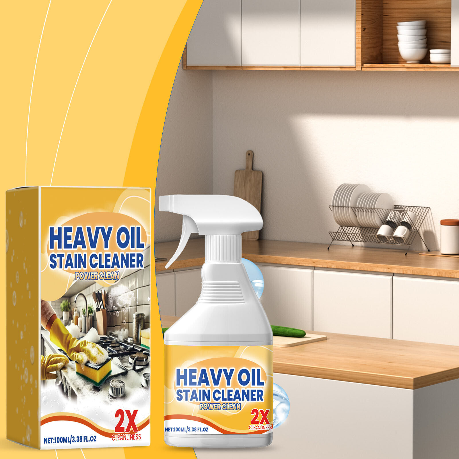 Kitchen Heavy Oil Cleaner, 2025 New All Purpose Kitchen Heavy Oil Cleaning NEW