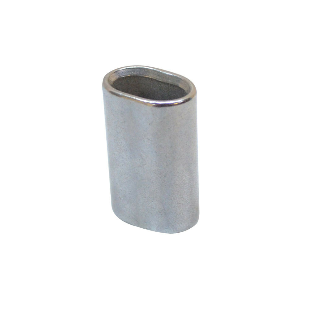 10Pc Marine SS Wire Rope Cable Clip Chamfer 3/16″ Oval Crimping Sleeve Connector