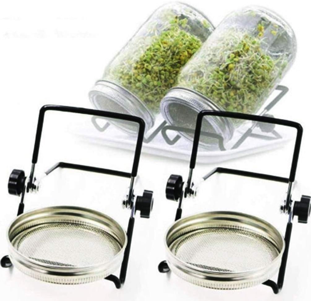 Sprouting Jar Lid (32oz Glass Jars) with 4 Pack Stainless Steel Sprouting