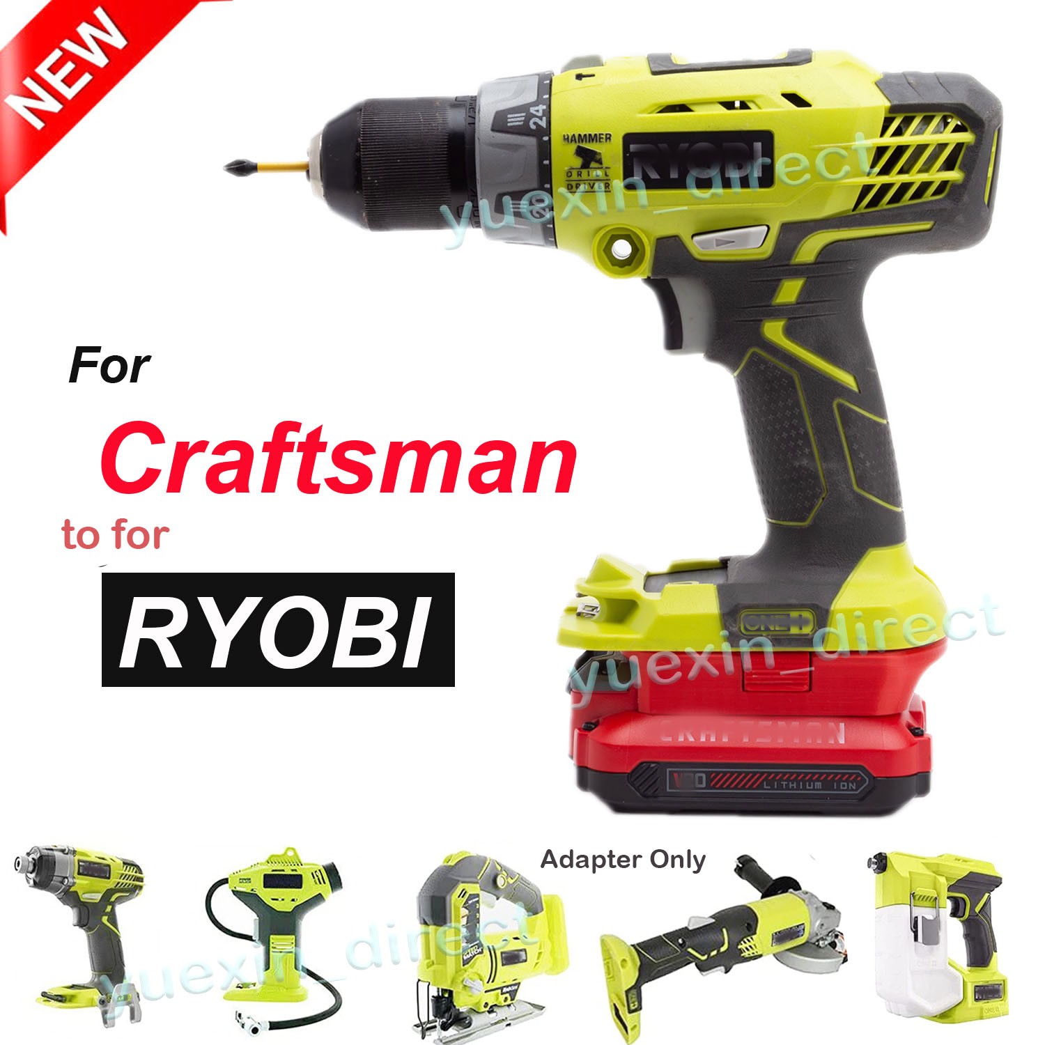 Adapter For Craftsman v-20 20V Lithium Battery to for Ryobi 18V Tools Converter