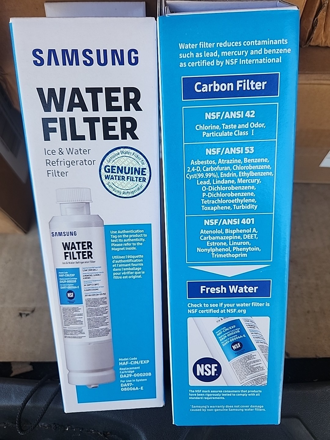 SAMSUNG Genuine Water Filter For Refrigerator, HAF-CIN/EXP/DA29-00020B/Lot of 2