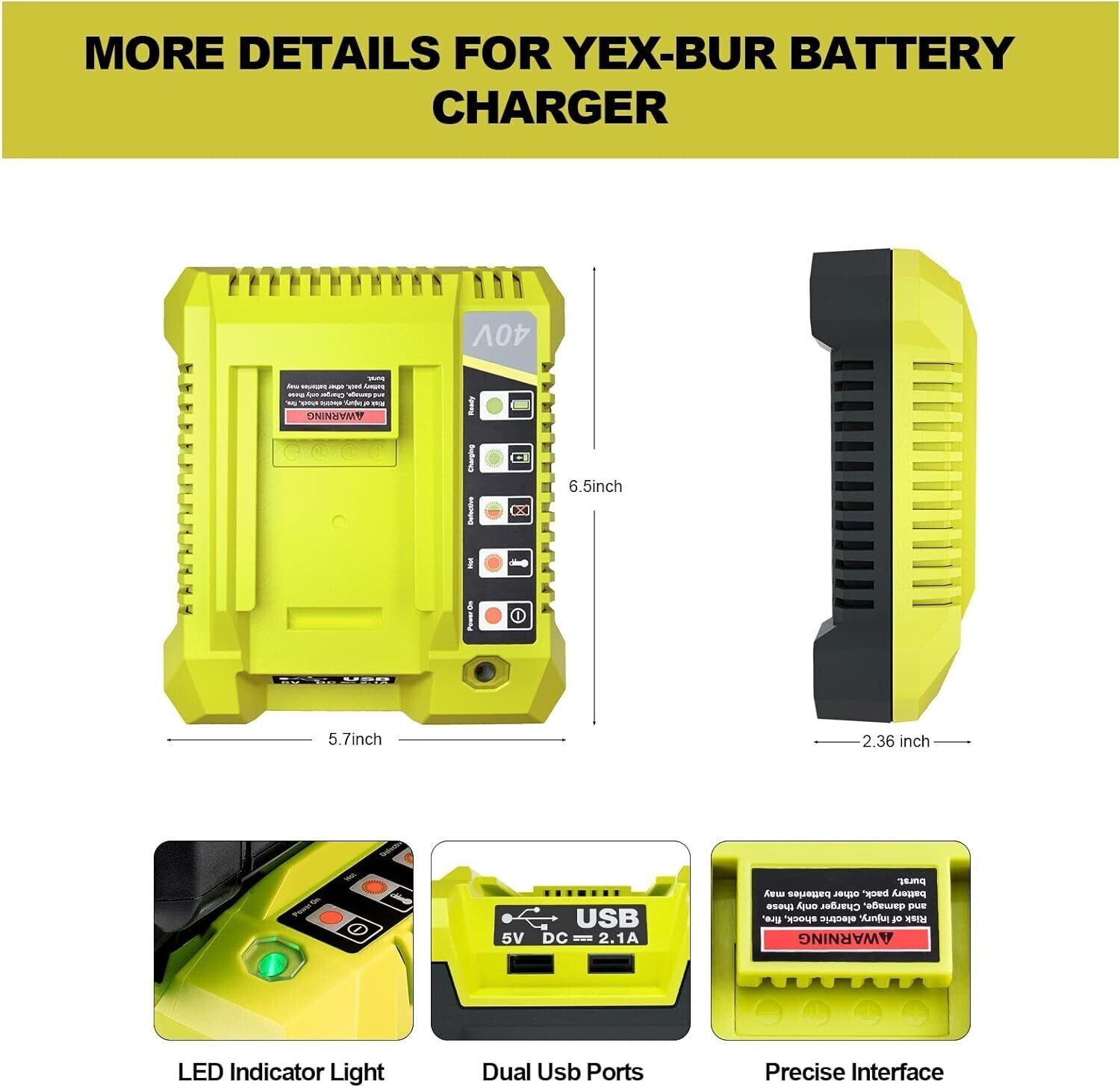 For Ryobi 40V Rapid OP401 Charger 6.0Ah Battery 40 Volt Lithium OP4050 OP40602