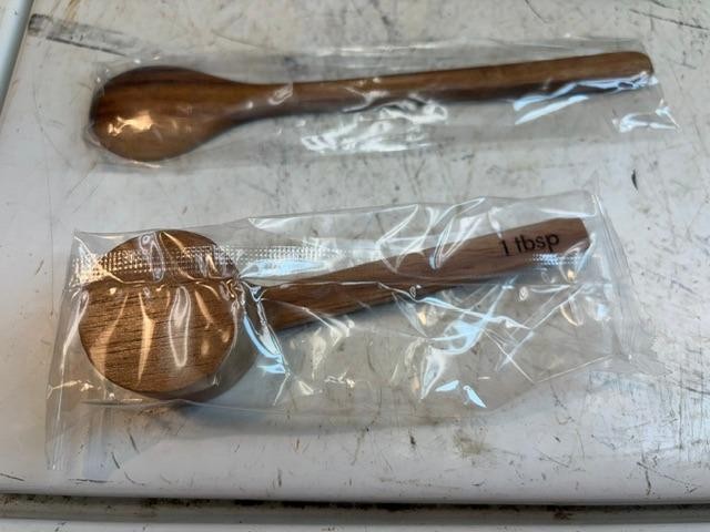NEW in package Ryze mushroom coffee scoop and spoon set Acacia wood. $3 Shipping