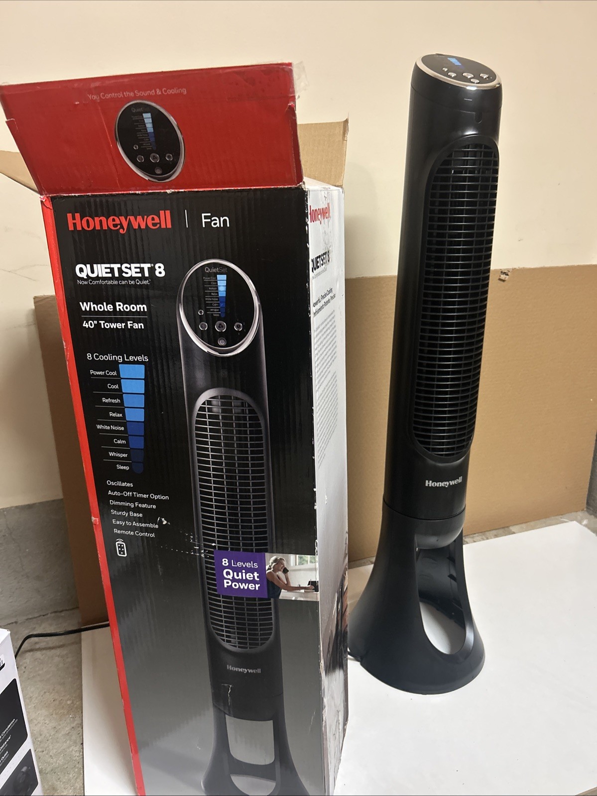 Honeywell QuietSet Whole Room Tower Fan – Black