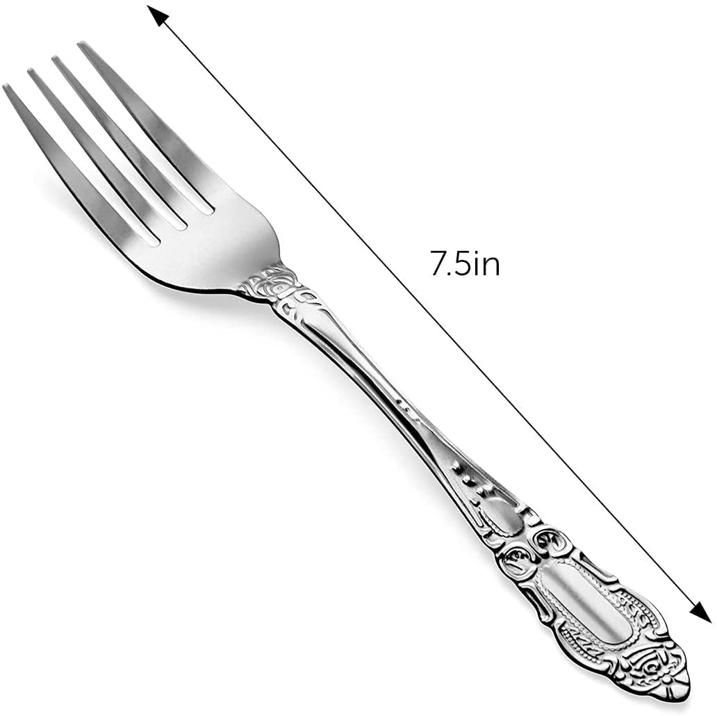 12pcs Stainless Steel Dinner Forks 7.5in Dishwasher Safe Flatware