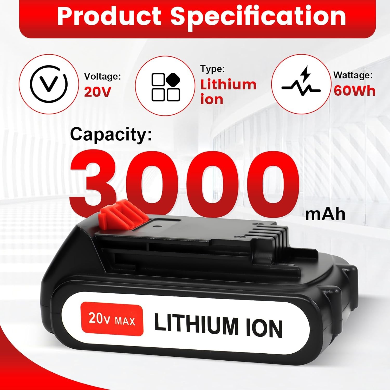 2X 6.0Ah 20Volt LB2X4020 Battery FOR Black&Decker 20V MAX Lithium LBXR20 LBX20